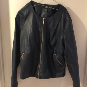 Navy blue, leather look but not leather jacket